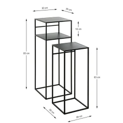 Lot de 2 tables d'appoint métal laqué noir