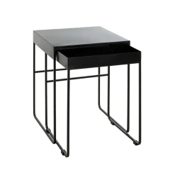 Lot de 2 tables d'appoint noir