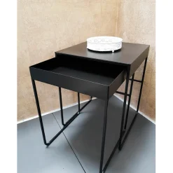 Lot de 2 tables d'appoint noir