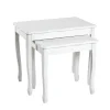 Lot de 2 tables d'appoint structure en Bois massif laqué et plateaux laqué Blanc