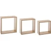 Lot de 3 étagères murales cube chêne naturel