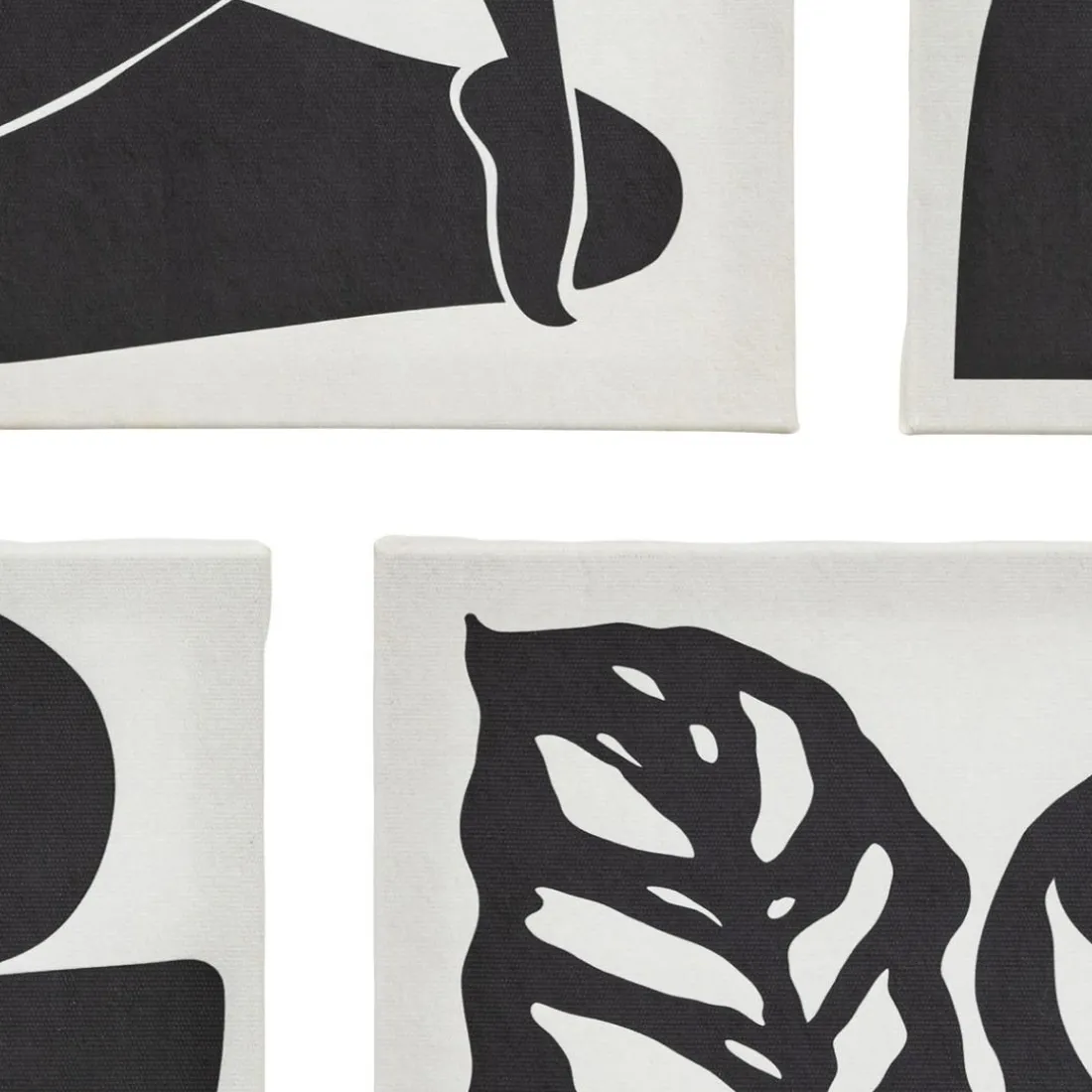 Lot de 5 toiles imprimées Cynthia Noir et blanc