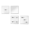 lot de patères murales métal époxy blanc et miroir