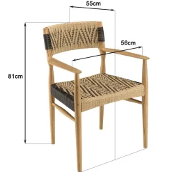 Lot n°20 Salon de jardin teck recyclé rotin synthétique 4 personnes VALERIA