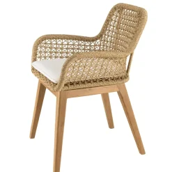 Lot n°32 Salon de jardin teck recyclé rotin synthétique 6 personnes VALERIA