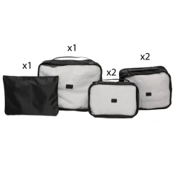 Lot organiseur valise Aloha 6 pièces Noir