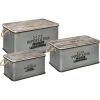 Malle Métal Bois Zinc x 3