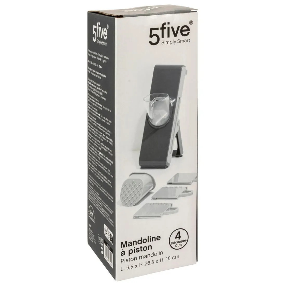 Mandoline Multi découpe PISTON noir et gris