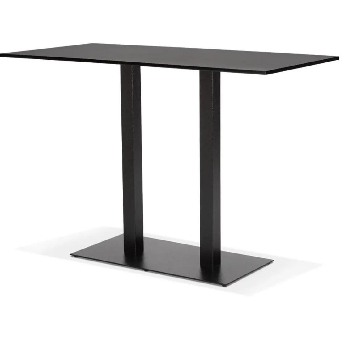 Mange-debout design 'AUSTIN BAR' noir avec pied en métal noir