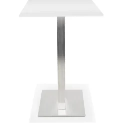 Mange-debout design 'DENVER BAR' blanc avec pied en métal brossé