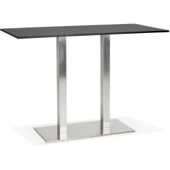 Mange-debout design 'DENVER BAR' noir avec pied en métal brossé