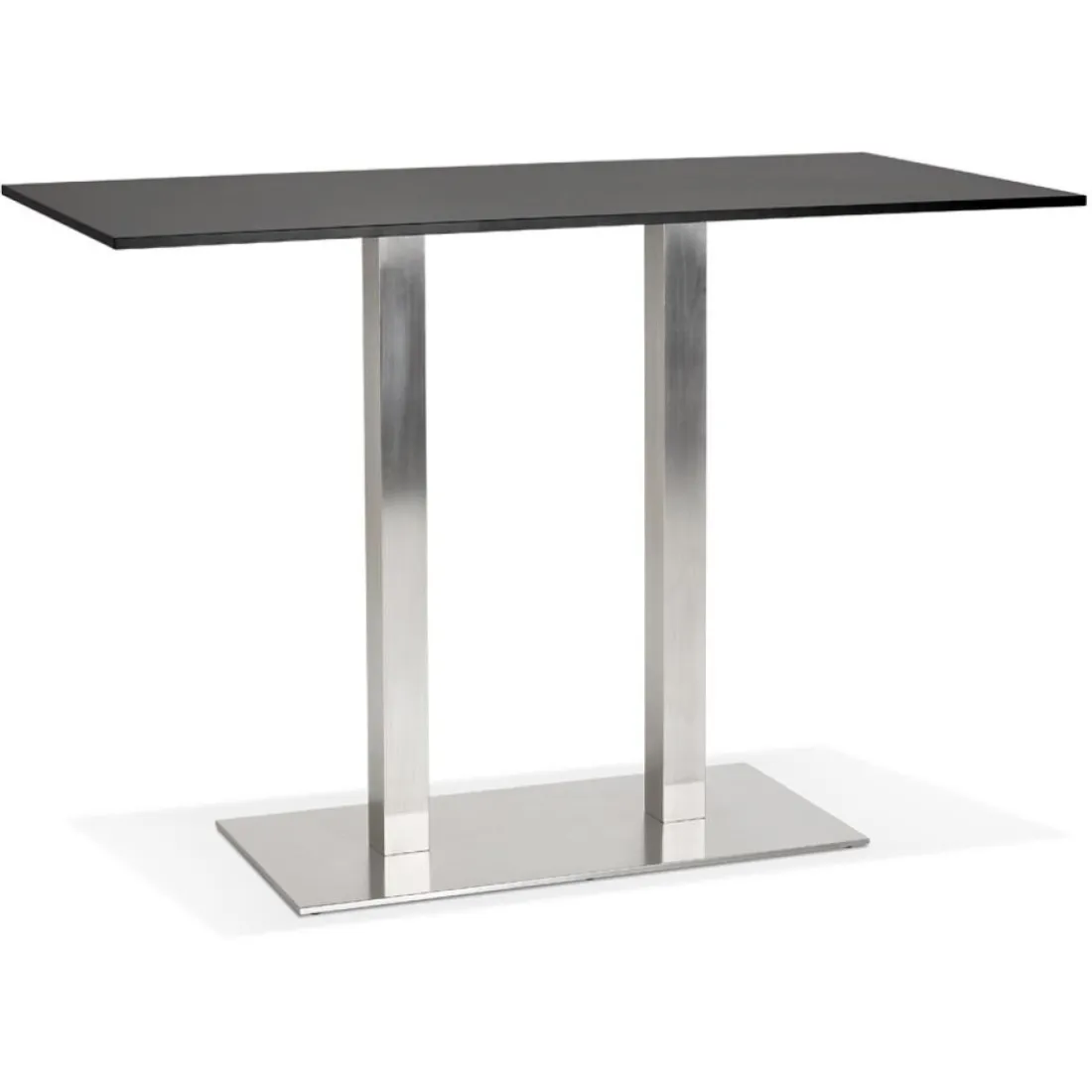 Mange-debout design 'DENVER BAR' noir avec pied en métal brossé