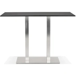 Mange-debout design 'DENVER BAR' noir avec pied en métal brossé