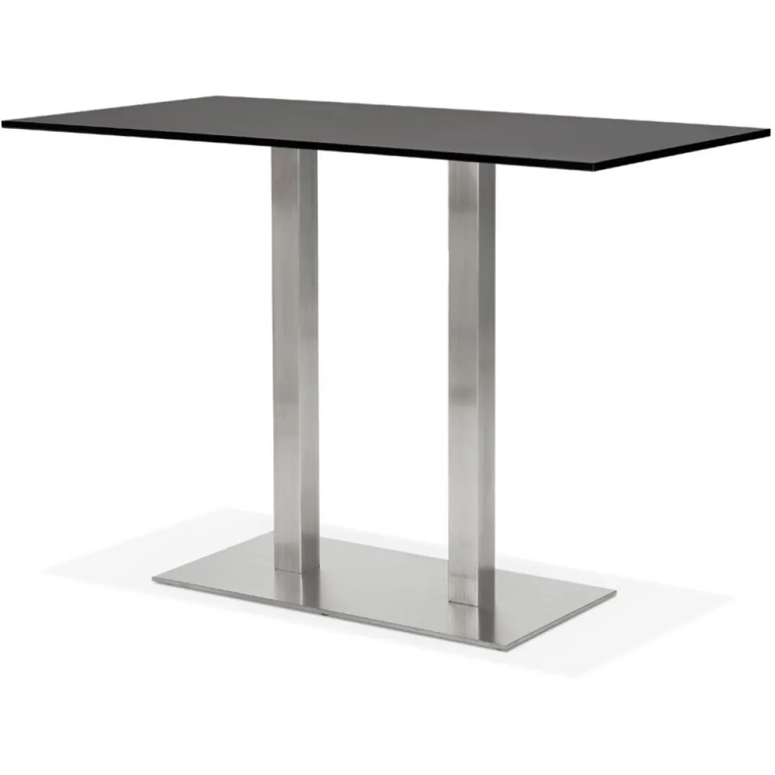 Mange-debout design 'DENVER BAR' noir avec pied en métal brossé
