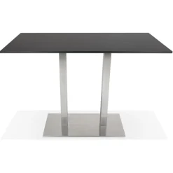 Mange-debout design 'DENVER BAR' noir avec pied en métal brossé