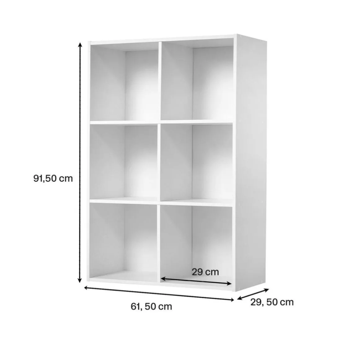 Meuble à 6 cases en bois blanc