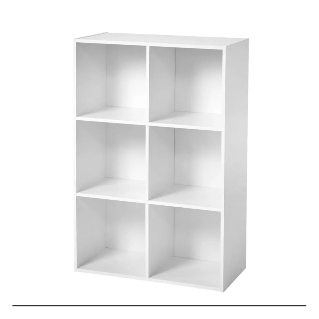 Meuble à 6 cases en bois blanc
