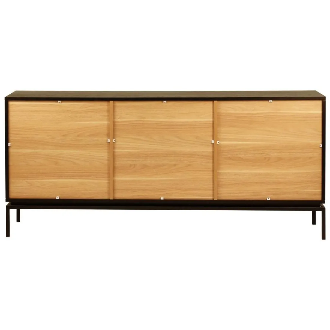 Meuble bas 2 portes 3 tiroirs naturel marron