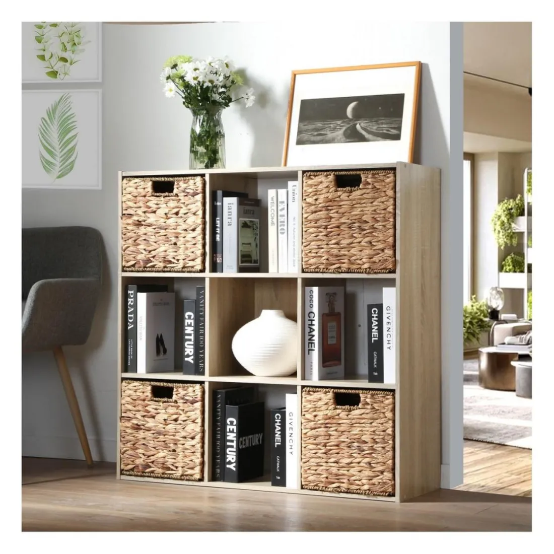 Meuble de rangement à 9 cases Beige