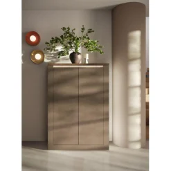 Meuble de rangement 4 portes ISCHIA avec éclairage LED intégré