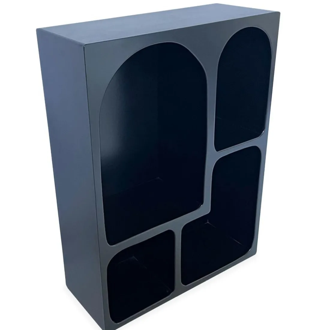 Meuble de rangement à étagères en arche Mojik Bois Noir