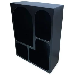 Meuble de rangement à étagères en arche Mojik Bois Noir