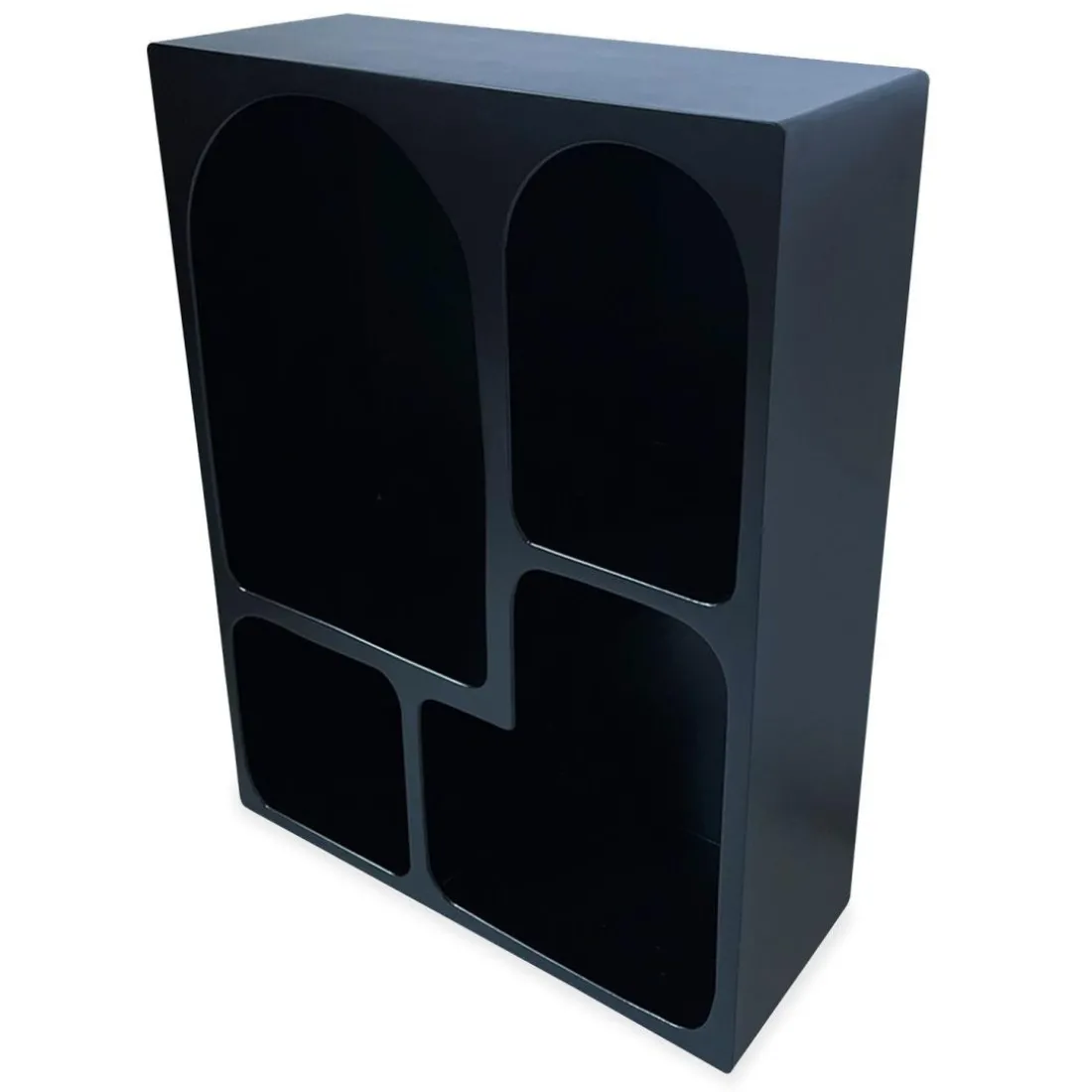 Meuble de rangement à étagères en arche Mojik Bois Noir