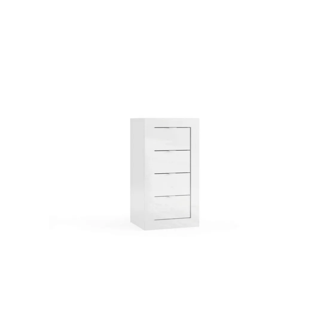 Meuble de rangement salle de bain 4 tiroirs coloris blanc laqué brillant L42xH78 cm