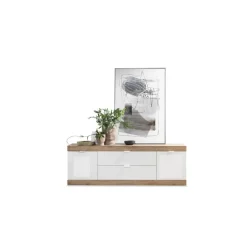 Meuble de TV lowboard 2 portes chene cadiz
