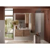 Meuble salle de bain suspendu coloris Chêne 2 tiroirs 100 cm