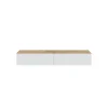 Meuble suspendu 2 abattants et 2 niches de rangement en bois Blanc Fabrication Espagne