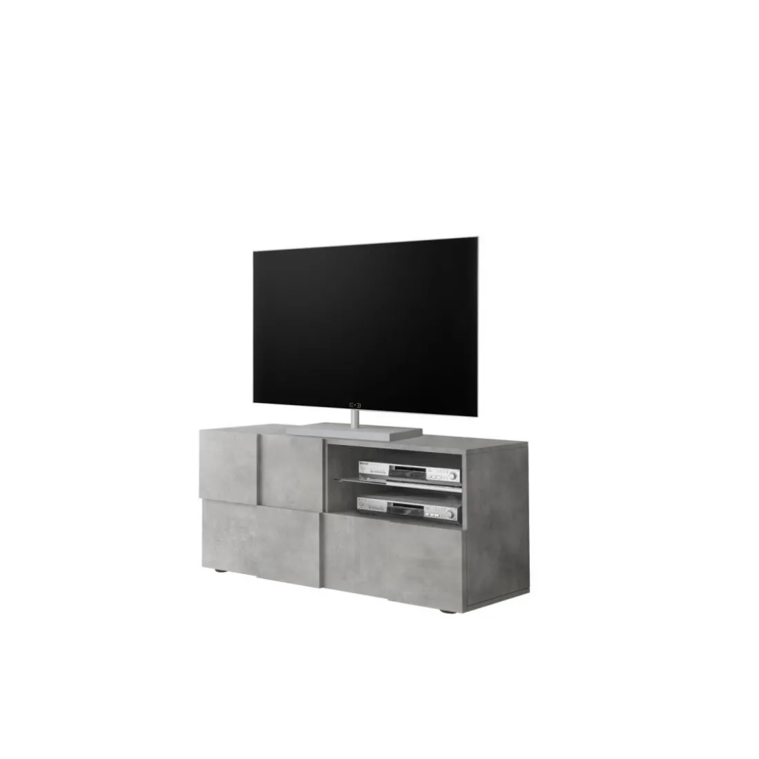Meuble TV 1 porte et 1 tiroir DAMA gris