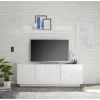 Meuble TV 3 portes blanc laqué