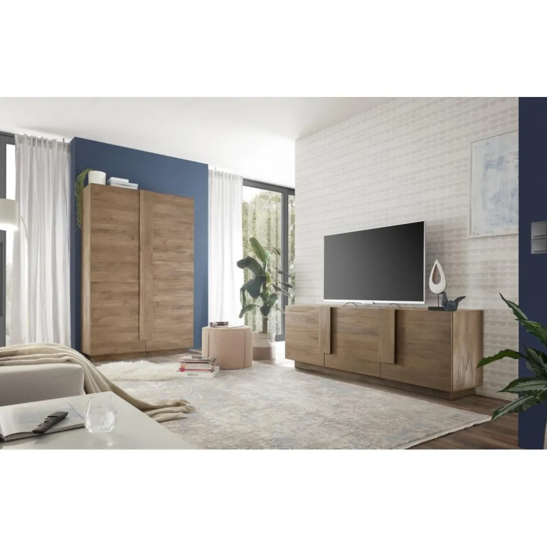 Meuble TV 3 portes chene mercure