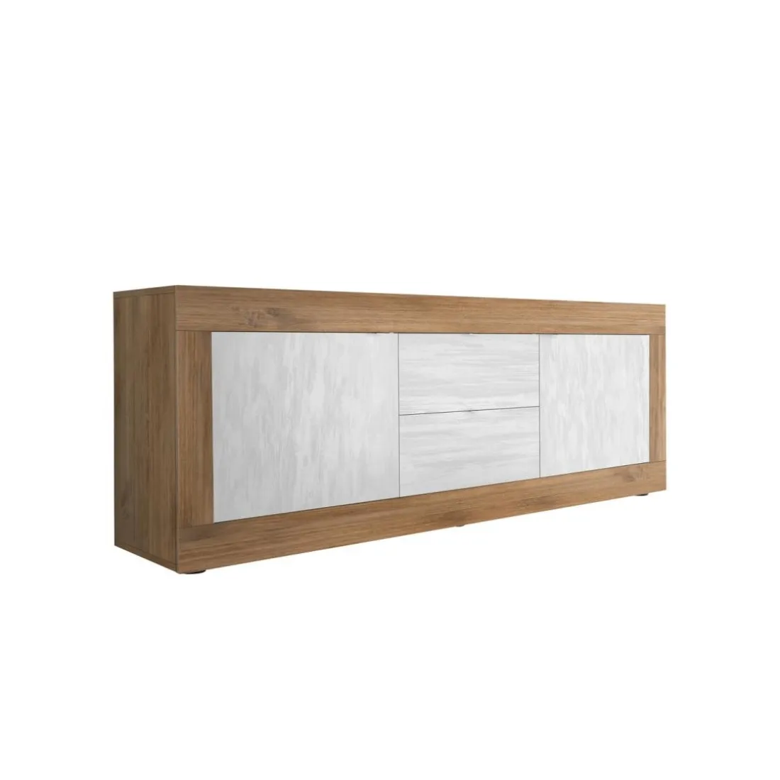 Meuble TV 2 portes et 2 tiroirs blanc