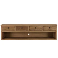 Meuble TV 4 tiroirs 1 niche bois pin recyclé SANDY