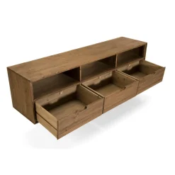 Meuble Tv ANDY Scandi Bois 3 Tiroirs 3 Niches Sapin