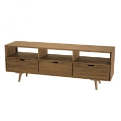 Meuble Tv ANDY Scandi Bois 3 Tiroirs 3 Niches Sapin