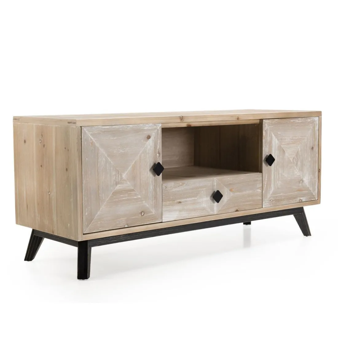Meuble Tv MANDY Scandi 2 Portes 1 Tiroir 1 Niche