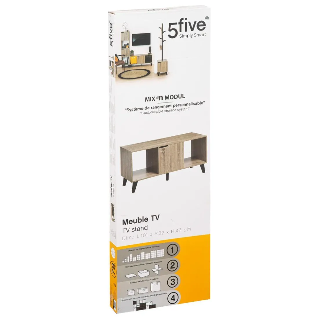 Meuble Tv Mix Nature Pied