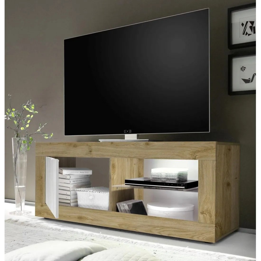Meuble TV petit 1 porte sans éclairage