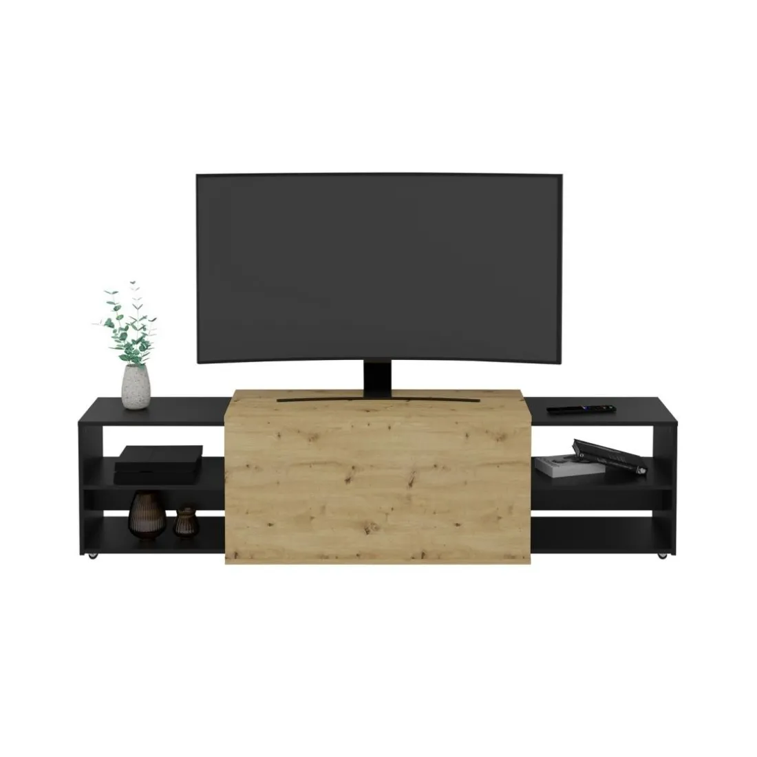 Meuble TV SLIDE 3 anthracite et naturel