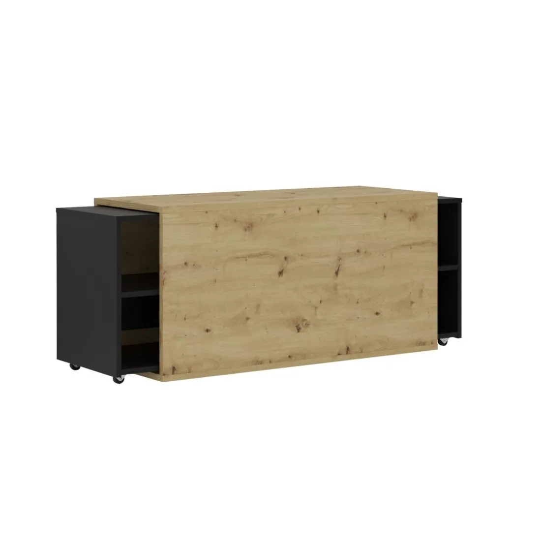Meuble TV SLIDE 3 anthracite et naturel