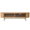 Meuble TV YSEULT 2 portes coulissantes en verre