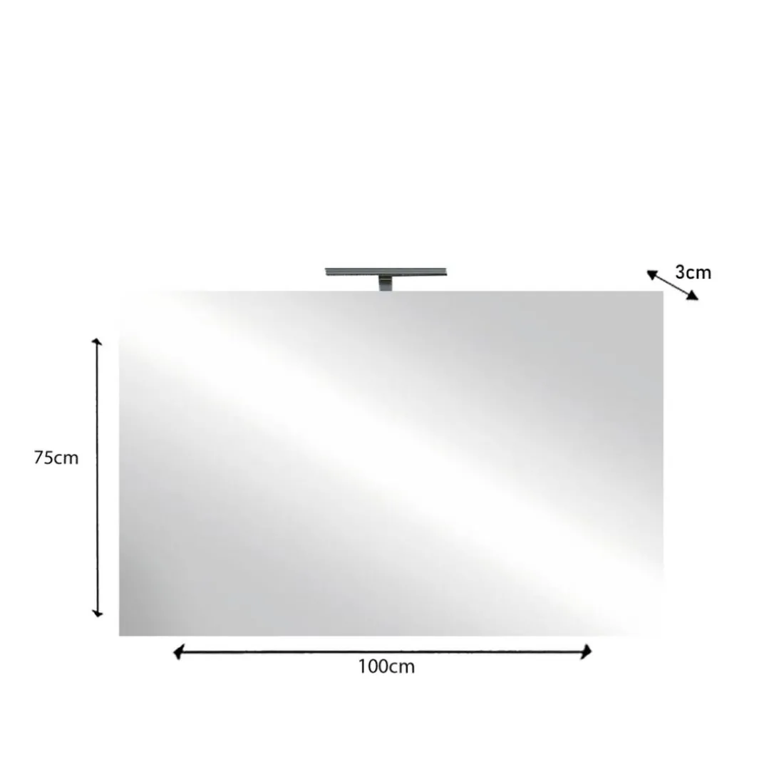 Miroir avec led Largeur 100 cm