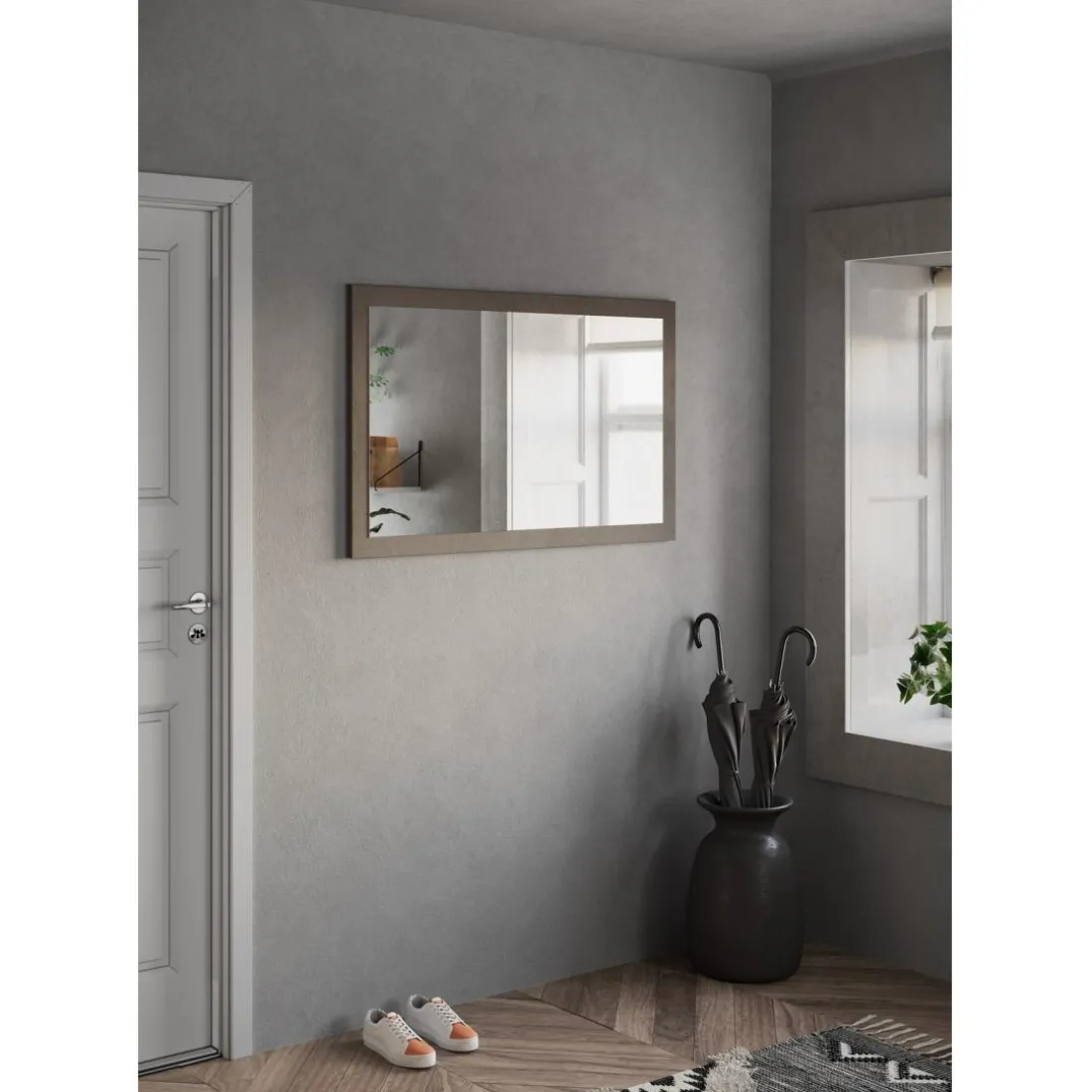 Miroir Ferrare à fixer cadre coloris bronze L72xH118 cm