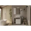 Miroir Led Ancona avec Colonne Integrée 1 Porte coloris Béton L78 cm