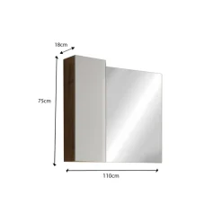 Miroir Led avec Colonne Integrée 1 Porte Ancona 110 cm