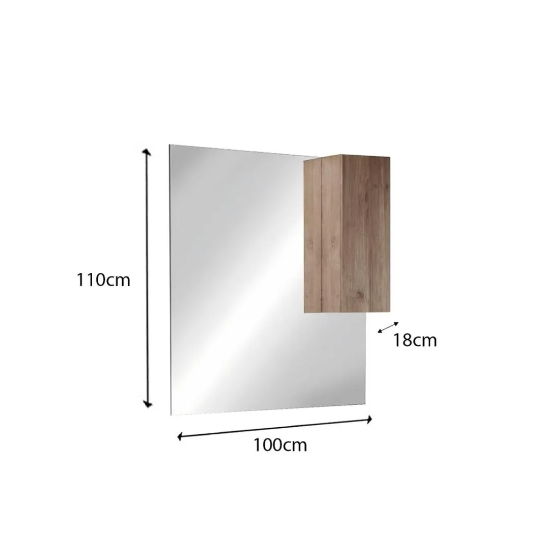 Miroir Led avec Colonne Integrée 1 Porte H30 cm
