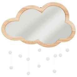 Miroir nuage Beige en bois